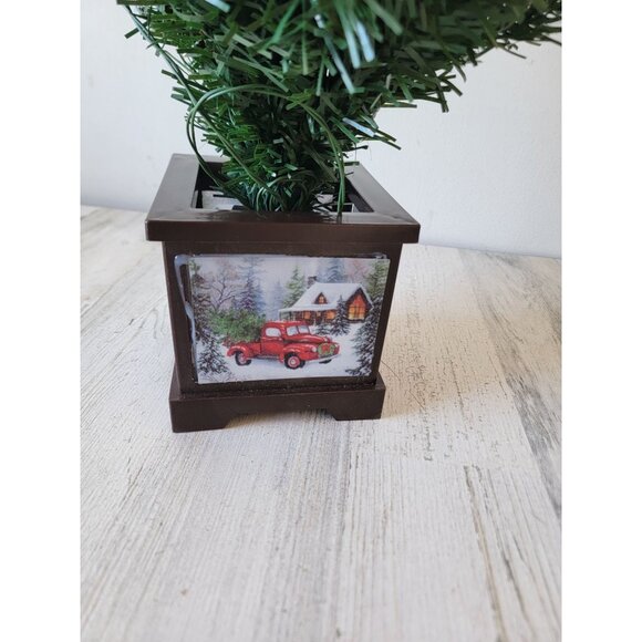 Tree AS IS scenic base tabletop pine home decor figure unique - Picture 10 of 10